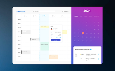 Calendar App calendar dailyui product design ui uiux ux