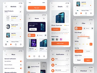 Online Apple Store Mobile App app design apple apple store delivery app ecommerce ios marketplace mobile app design online shop online shopping online store popular design product shahinurstk02 shopping app store uiux design