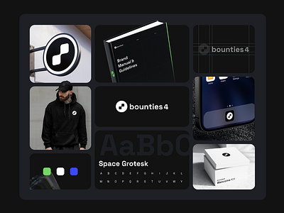 Bounties4 · Branding brand brand guideline brand manual branding dark remote work startup tech