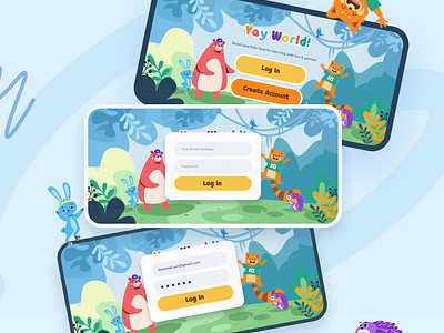 Yay World! Educational App For Children animation app branding icon logo ui