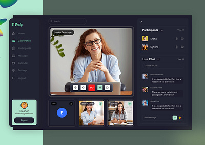 Video Conference - Dashboard! app design branding daily ui dark mode dashboard figma home page illustration menu design product design startup ui design ui ux user experience user interface ux design video video conference visual design web design