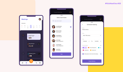 Meeting Scheduler app dailyui design meetingscheduler mobileapp ui uiux ux