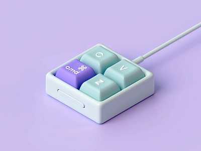 Cute Keyboard 3D Illustration 3d 3d illustration 3d keyboard 3d render c4d cinema 4d clay clean cute 3d cute keyboard illustration isometric isometric illustration keyboard low poly lowpoly material redshift render ui design