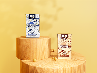Kaixin Soy Milk Packaging Design 3d animation branding graphic design ui