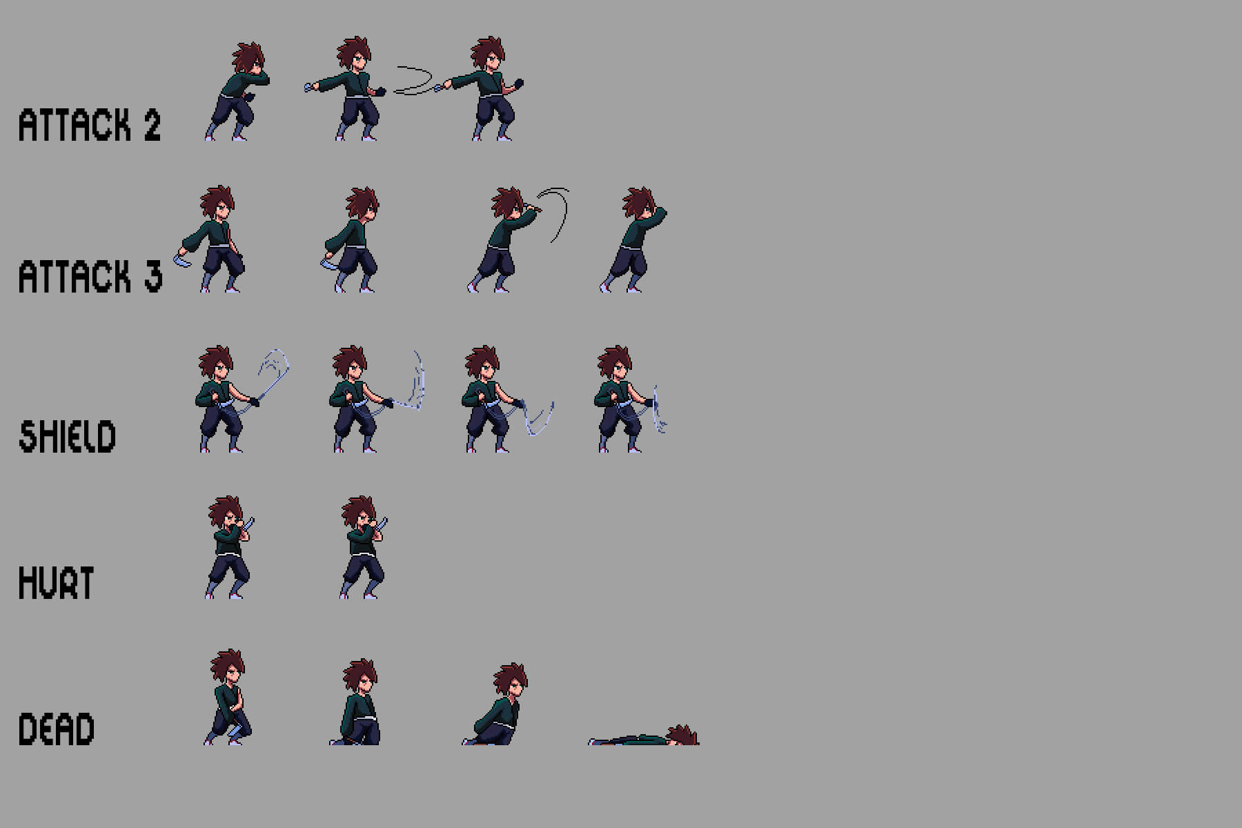 Free Shinobi Sprites Pixel Art by 2D Game Assets on Dribbble