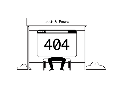 Lost & Found 404 browser bus stand character graphic graphic design illustration lost page not found ui vector waiting