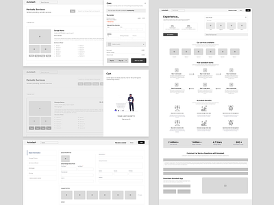 Autodash - Wireframes accessibility branding low fidelity design mobile design product design prototype ui ux web design website design wireframe
