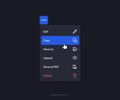 Pixelins Thin Icons in action | Drop-down menu app delete design drop down edit icon icon pack icon set icons interface line icons menu pixelins simple thin ui upload user interface ux web design