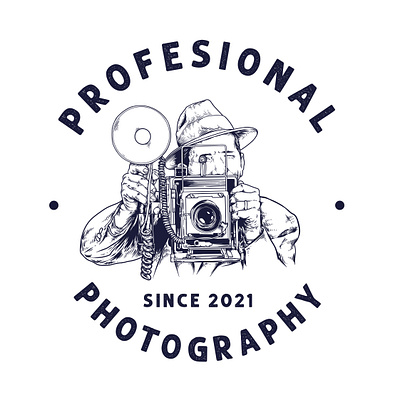 Professional Photography Logo artwork draw graphic design illustration illustration logo line art logo logo vector photography vector vintage vintage logo vintage style