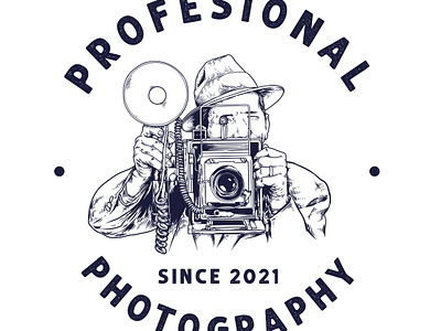 Professional Photography Logo artwork draw graphic design illustration illustration logo line art logo logo vector photography vector vintage vintage logo vintage style