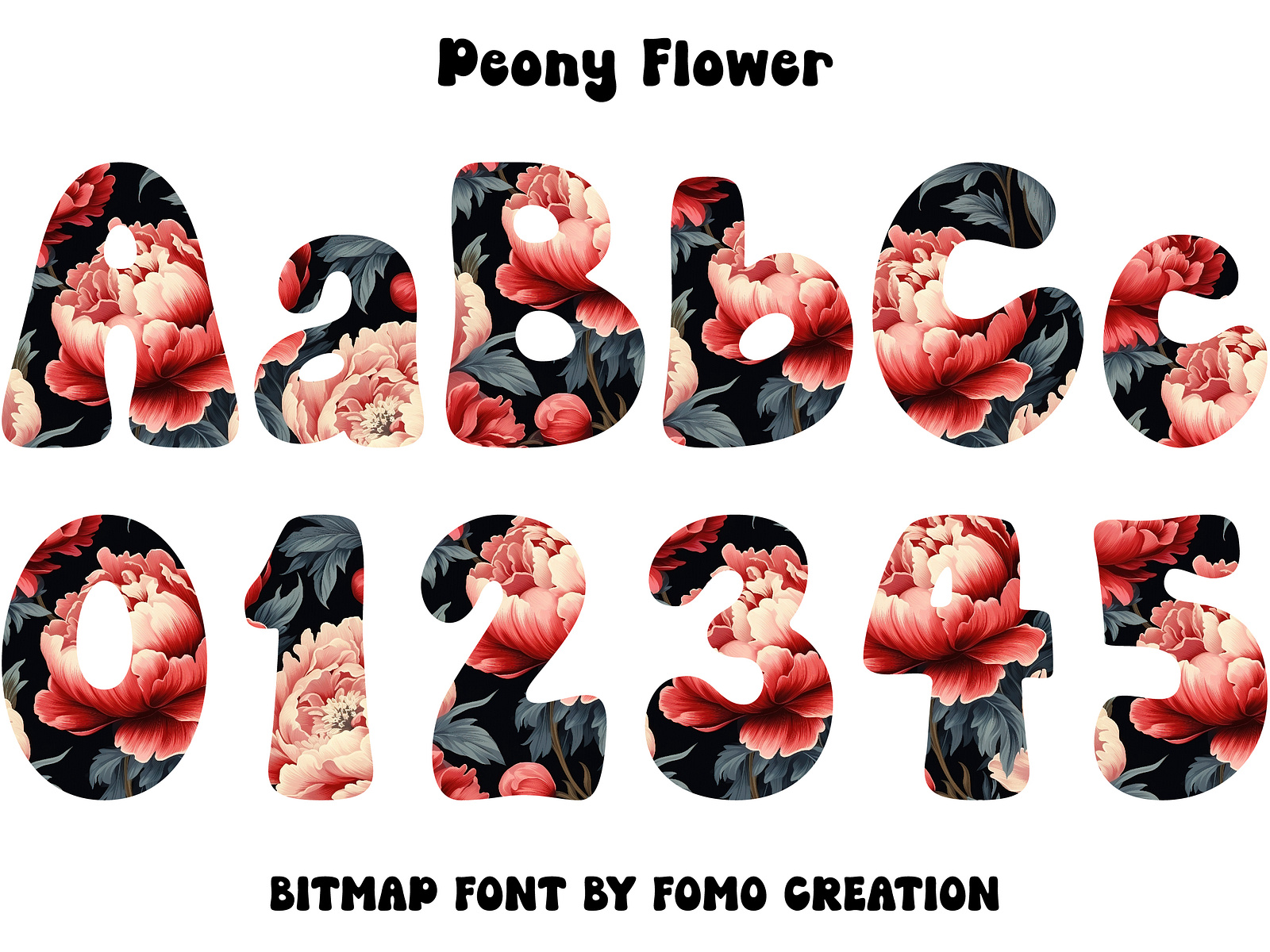 Peony Flower Bitmap Font by Fomo Creative on Dribbble
