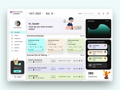 Learning Education Dashboard dashboard design elearning figma ui uiux userexperince userinterface ux web