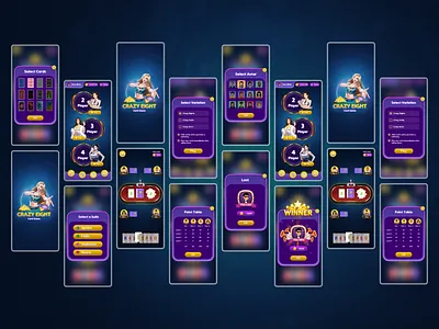 Crazy Eight Card Game UI Kit card game card game ui kit casino casino game ui kit crazy eight card game figma design game ui kit mobile card game mobile casino game mobile game ui kit online card game online game solitaire ui ux