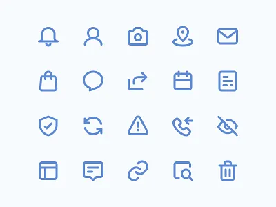 Everything.Insure - Icon Set bell branding calendar cart chat contact dashboard design document envelope icon icons interface location share ui warning