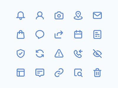 Everything.Insure - Icon Set bell branding calendar cart chat contact dashboard design document envelope icon icons interface location share ui warning