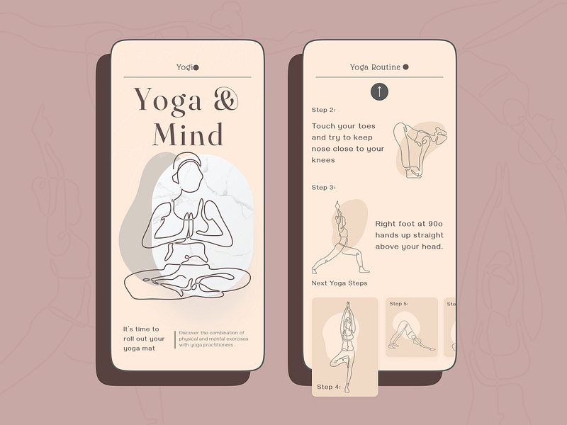 Yoga & Mind App app branding clean design graphic design illustration light meditation minimal online trending typography ui ux vector web wellness workout yoga