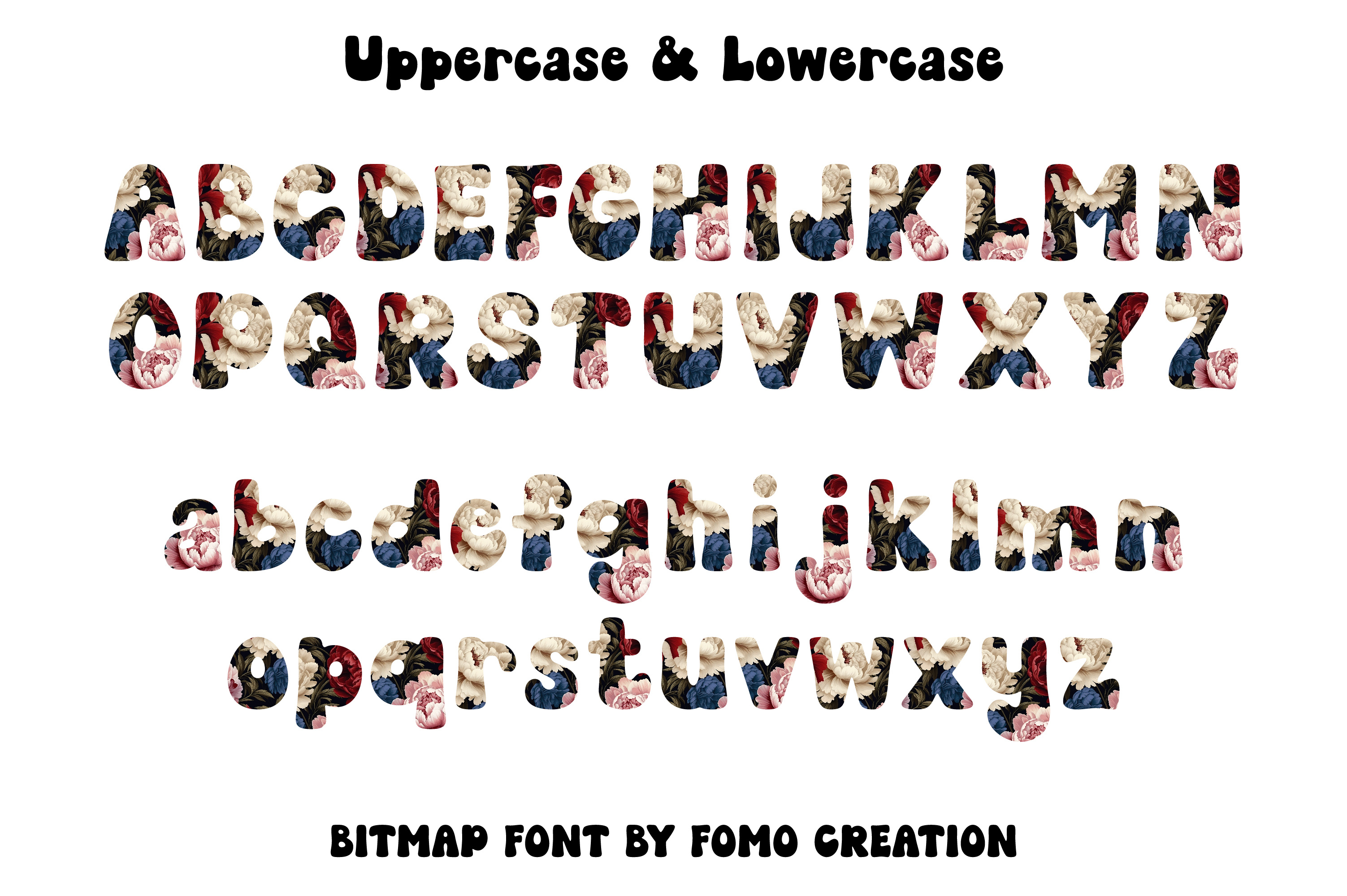 Peony Flower Bitmap Font by Fomo Creative on Dribbble