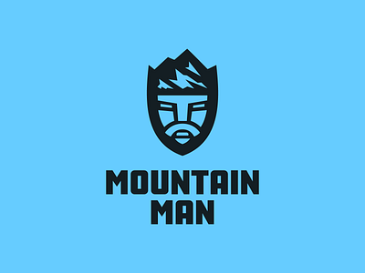 Mountain Man beard brand identity branding character design emblem face graphic design head hiking icon identity illustration logo logotype man mark mountain mountain man symbol
