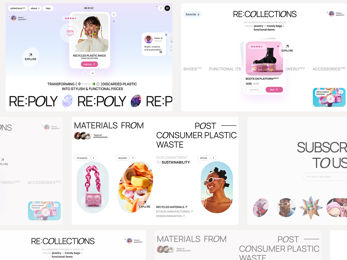 Recycled Accessories E-commerce Website by Levi Wilson for QClay on ...