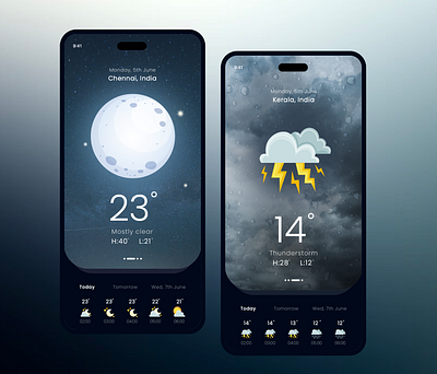 Weather App by Design with Bala on Dribbble