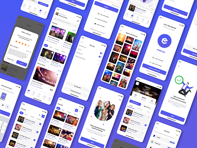 Event Booking App UI Kit android app app ui kit booking concert booking event booking event booking app event management app event planner event tickit booking app figma figma design ios app online booking party app social event ui ux