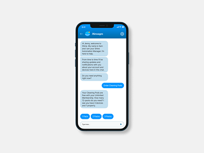 Shine Bathroom - Original SAM AI Conversational UI app branding design ios mobile ui ux