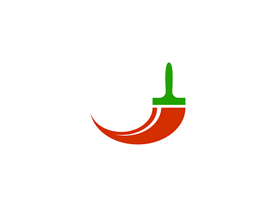 Chili Paint Logo Concept art chili logo chili pepper combination logo logos paintbrush logo red pepper