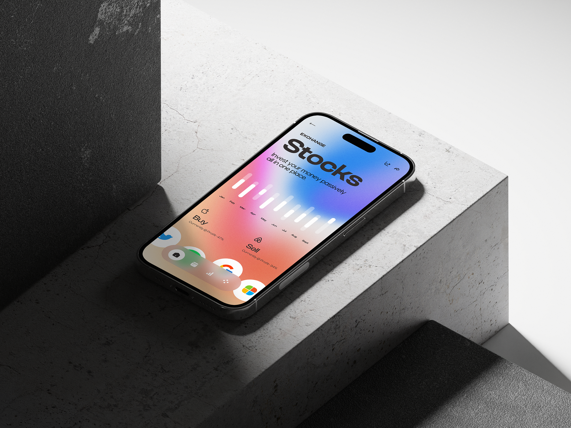 Stocksy- Investment App airbnb apple bank banking app finance fintech investment investment app minimal pay payment personal banking personal finance product design stock stocks app ui