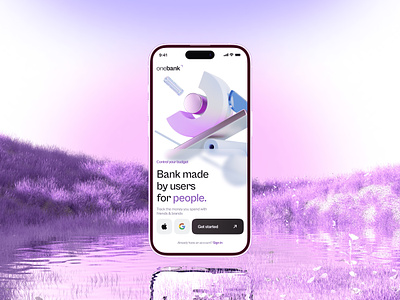 Onebank - Online Banking App Concept bank concept creative design finance fintech inspiration mobile app modern ui money transfer online purple stylish ui ux wallet