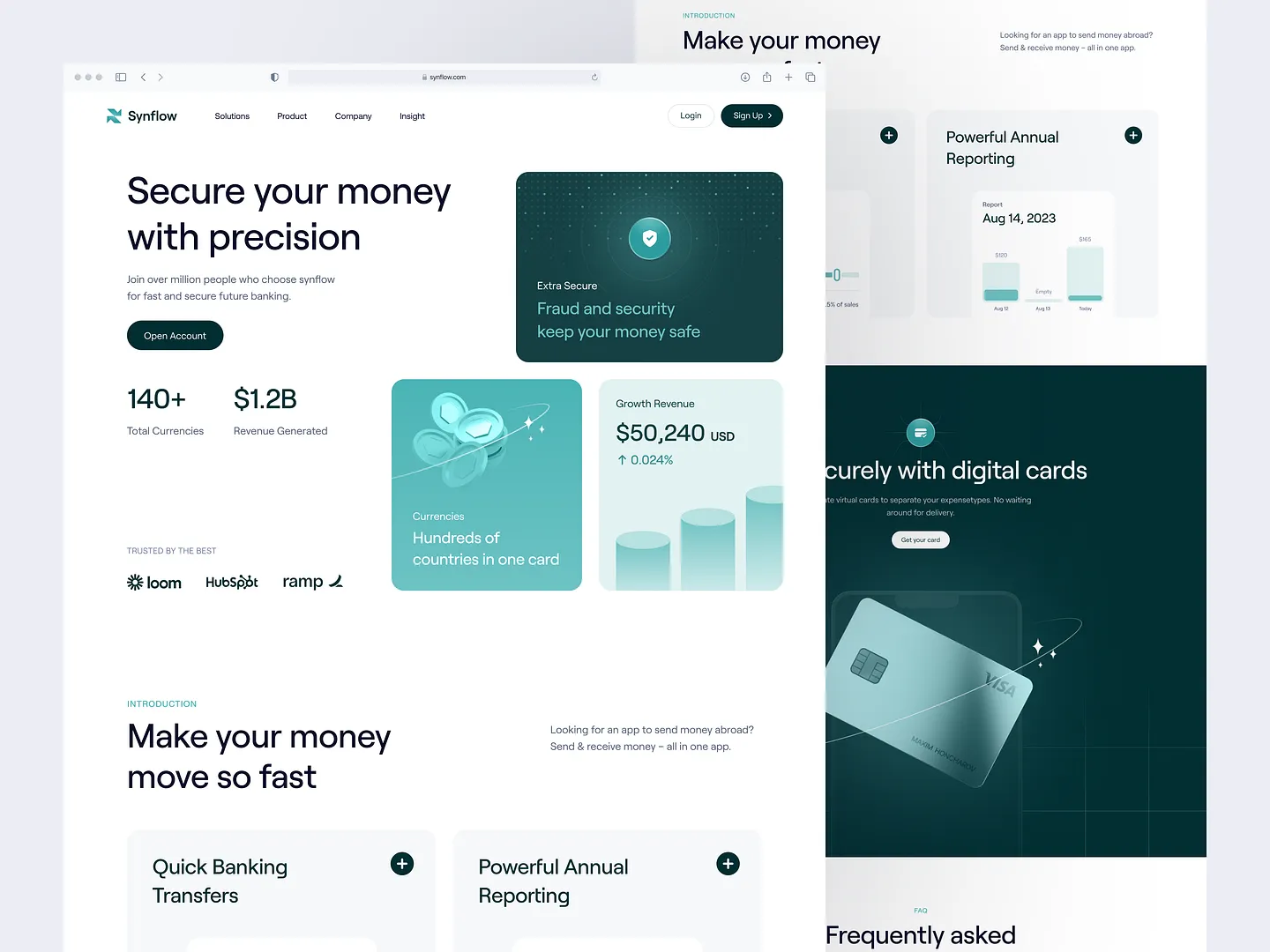 Modern Banking Website Design: Synflow Landing Page