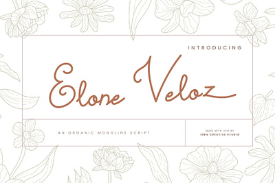 Elone Veloz – An Organic Monoline Script signature