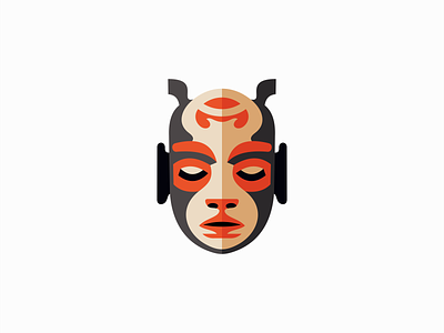 Tribal Mask Logo african branding design emblem face geometric heritage icon identity illustration japanese logo mark mask mystery symbol tourism tradition tribal vector