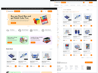 Online Stationary eCommerce Web UI Kit design ecommerce figma figma design figma web office supplies online stationery shop online stationery store stationary stationery store web ui kit ui uiux ux web design web layout web ui kit website xd