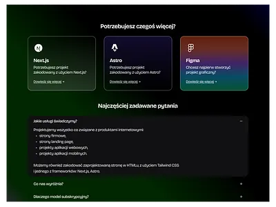Artboard Club – Offer and FAQ card design landing page offer ui website