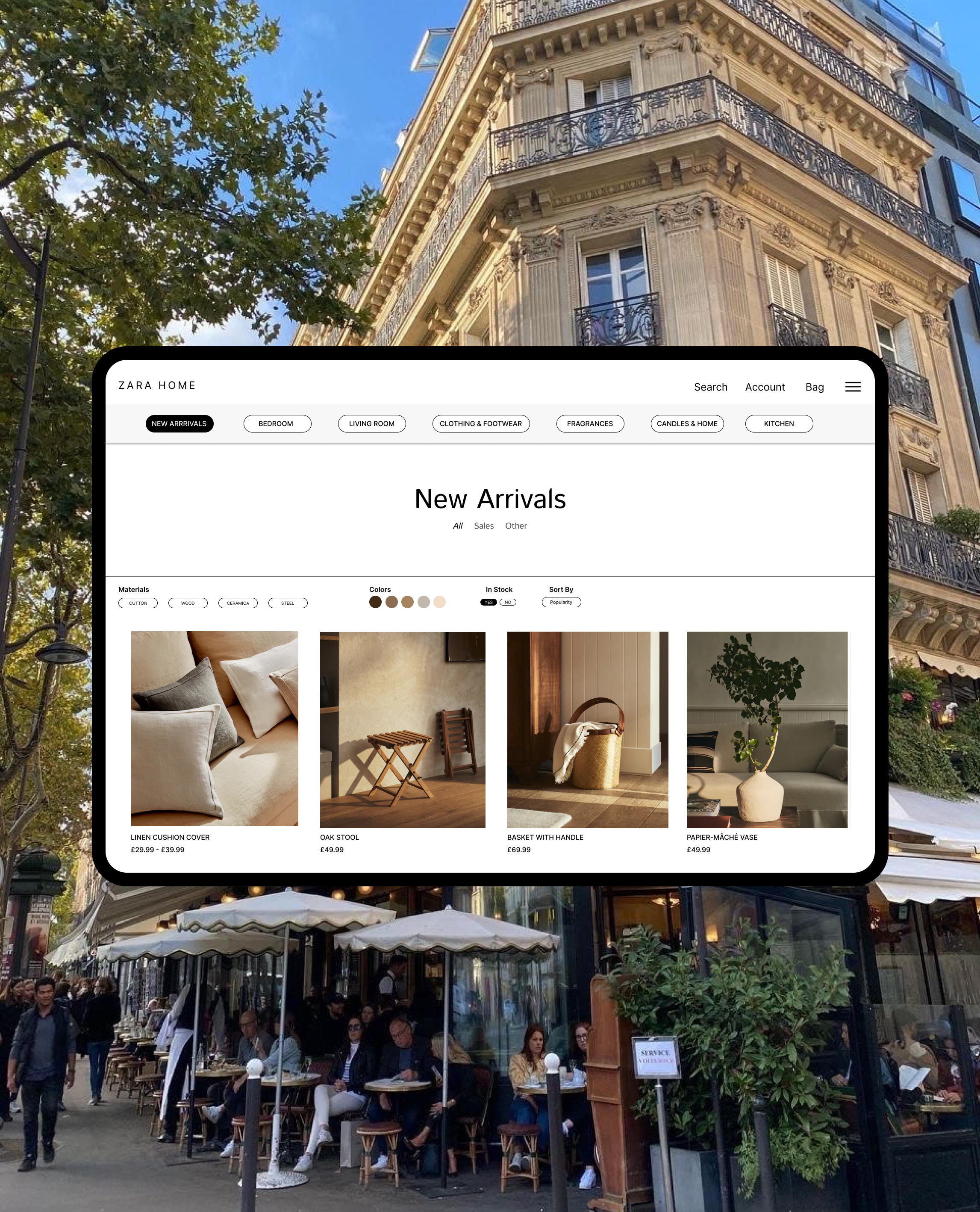 ZARA Home/ Web Page Redesign e commerce landing page redesign ui ux web zara zara home zara redesign