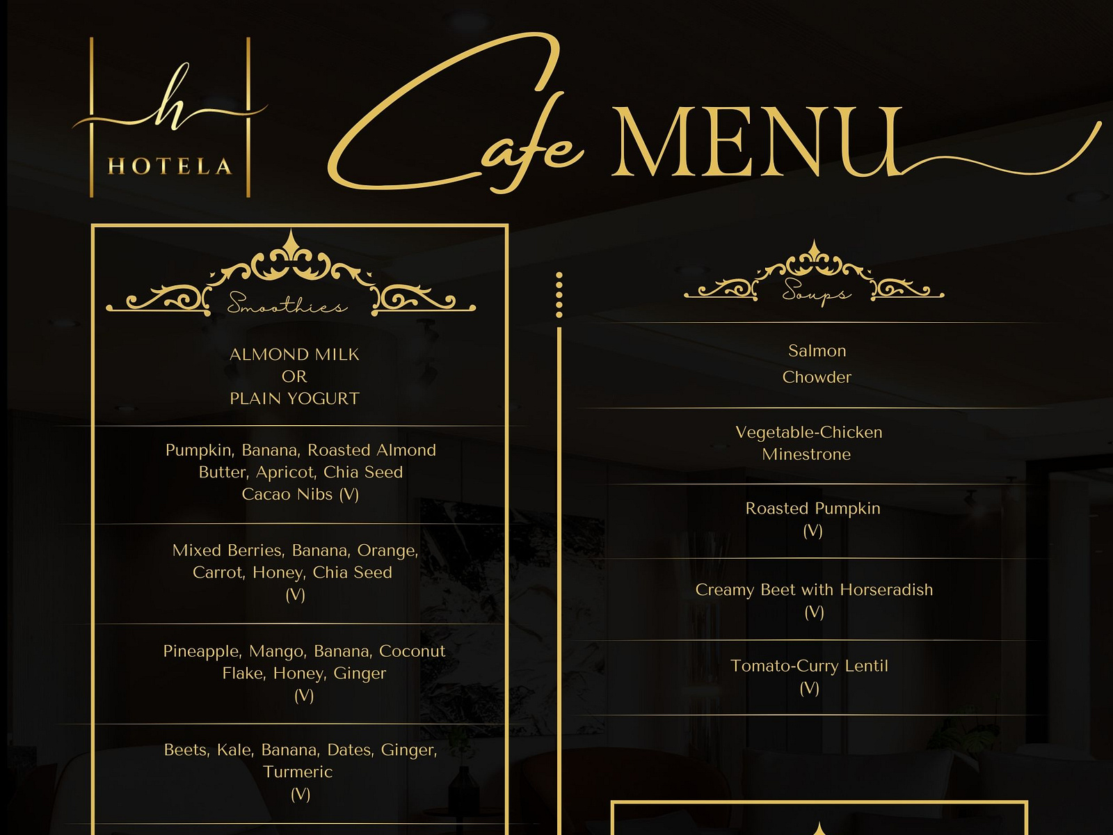 Cafe Menu Complete for Luxury Hotel Hotela by neco Infotech on Dribbble