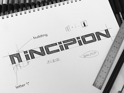 Sketch for a Construction Company INCIPION animation branding bulding design fyp graphic design i icons logo monogrma motion graphics names