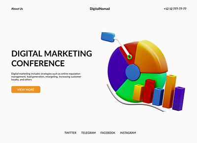 First screen design for a digital marketing conference digital figma landing page marketing ui ux uxui web design