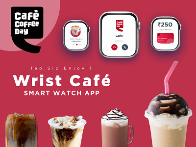 Wrist Café - Smart Watch App - UI Design cafe day coffee app smart watch app ui uiux user interface wrist cafe