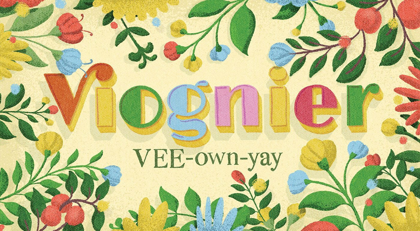 Grape on the Go - Viognier illustration lettering nevesman portugal type wine wine enthusiast