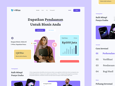 I-Wise | Investment Financial Landing Page financial landingpage productdesign ui