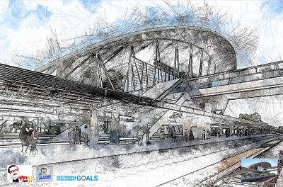 SDG CoxBazar Railway Station art branding coxbazar creative graphic design motion graphics rail sketch train vector