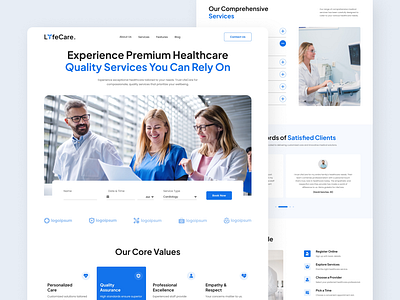 LifeCare – Healthcare Landing Page business clean design figma figma template framer framer template health care homepage hospital interface landing page modern template ui ui design uiux website website design