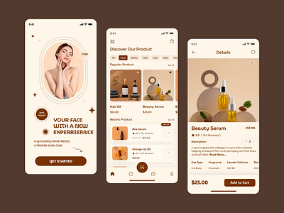 Beauty Product E-Commerce Mobile App Design app design appdesign appdesigner design designinspiration illustration logo mobile ui uidesign uitrends uiux userexperience userinterface userinterfacedesign uxdesign uxdesigner