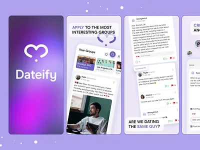 Animated App Store Screenshots | Social App animation app app preview app store appstore screenshots concept dailyui dating dating app design inspiration logo love app mobile preview screenshots social social app ui website