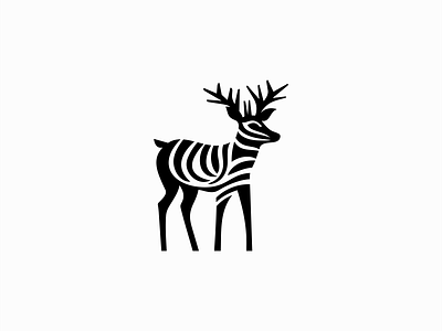 Deer Logo abstract animal branding buck curves deer design doe elegant emblem geometric icon illustration logo mark nature vector white tail wildlife zoo