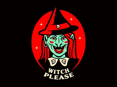 Witch Please branding doodle drawing graphic graphic design halloween illustration logo typography vector witch