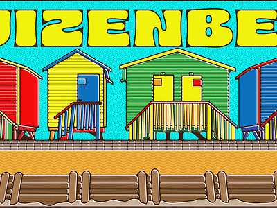 Muizenberg Beach Huts adobe illustrator beach beach hut branding cape town design graphic design hut illustration ocean south africa sun vector vector art