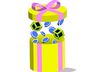 Blockchain Gift Box 2d 3d bitcoin block blockchain crypto eth ethereum gift gift box graphic design illustration offer token tokens