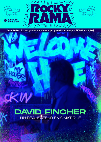 Rockyrama - Magazine Cover cover david fincher design glow graffiti graphic design layout magazine neon rockyrama typography